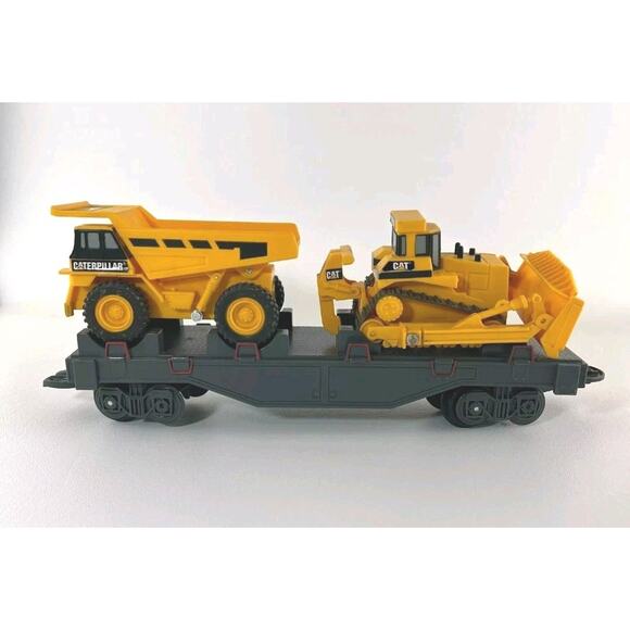 VNT Toy State Train Carrier CAR w 2 Trucks CAT Caterpillar Construction Express - Picture 7 of 15